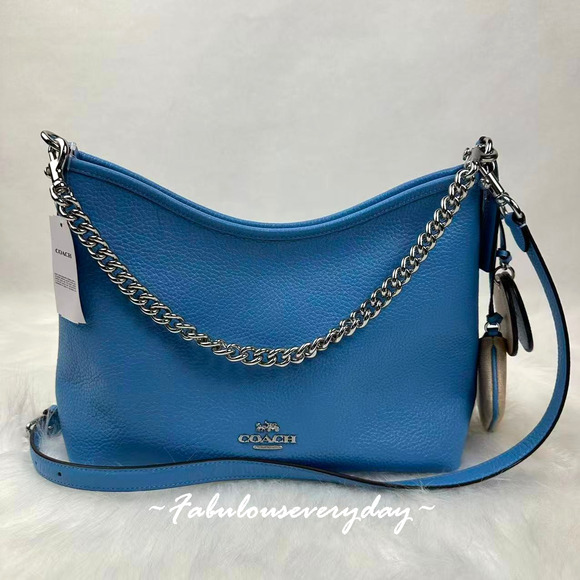 Coach Laurel Shoulder/Crossbody Bag With Mirror Charm And Pouch CBI94 Pool/Sand - Picture 1 of 9